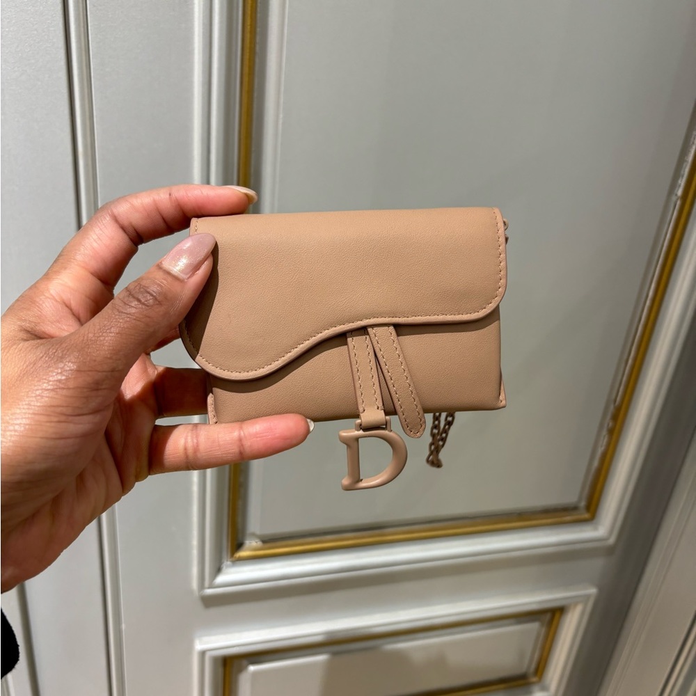 Dior Nude Saddle Wallet on Chain (Unused )